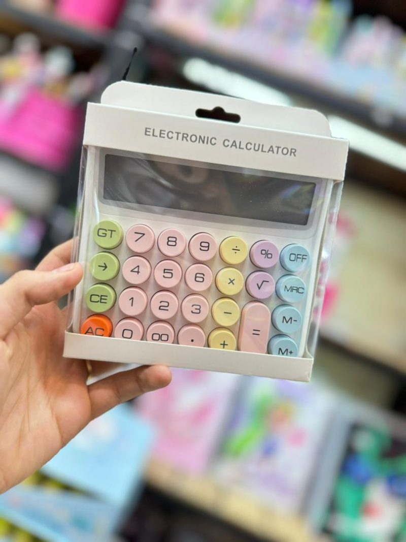 calculator-3 قیمت ماشین حساب فانتزی رنگ پاستلی موحود در تحریرپنک