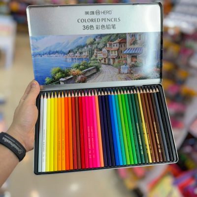 colored pencil36 فروش مداد رنگی 36 رنگ جعبه فلزی