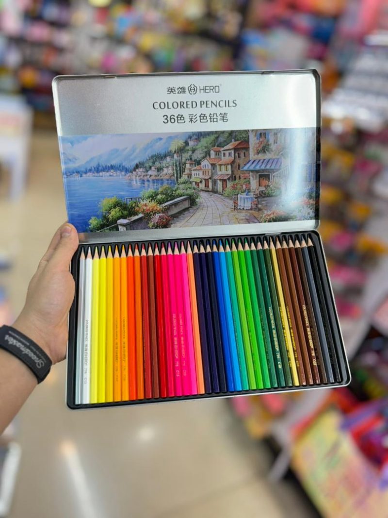 colored pencil36 فروش مداد رنگی 36 رنگ جعبه فلزی