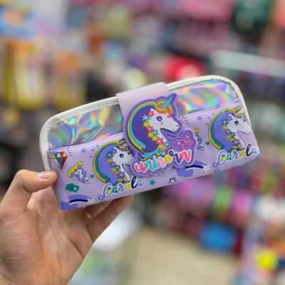 pencil-case-dozip-Hologram خرید و قیمت جامدادی دو زیپ طرح هولو گرام بچه گانه