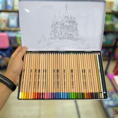 Colored pencils in metal box of 36 colors2 خرید مدادرنگی 36 رنگ اریا