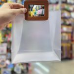 Glass-bag with leather handle3 قیمت بگ طلقی مات