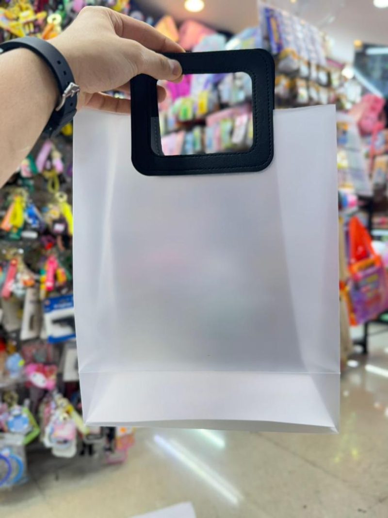 Glass bag with leather handle5 قیمت بگ طلقی مات دسته چرمی