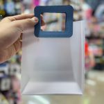 Matte glass bag with leather handle, size 4-2 قیمت بگ طلقی مات سایز کوچک