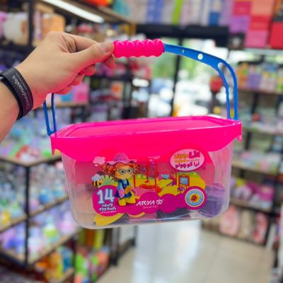 Play dough bucket 14 colors 70 pieces Aria2 قیمت خمیر بازی سطلی 70 تیکه