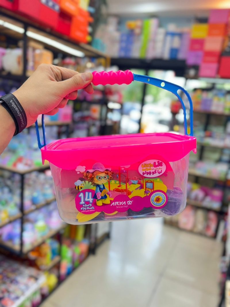 Play dough bucket 14 colors 70 pieces Aria2 قیمت خمیر بازی سطلی 70 تیکه