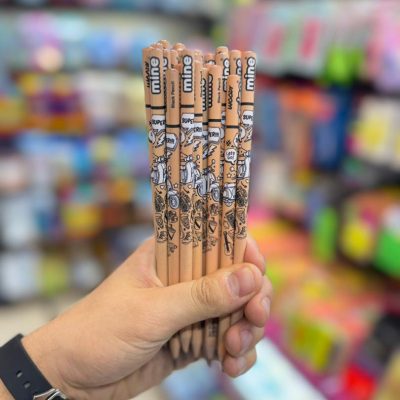 Round fantasy pencil of mine brand, wood design