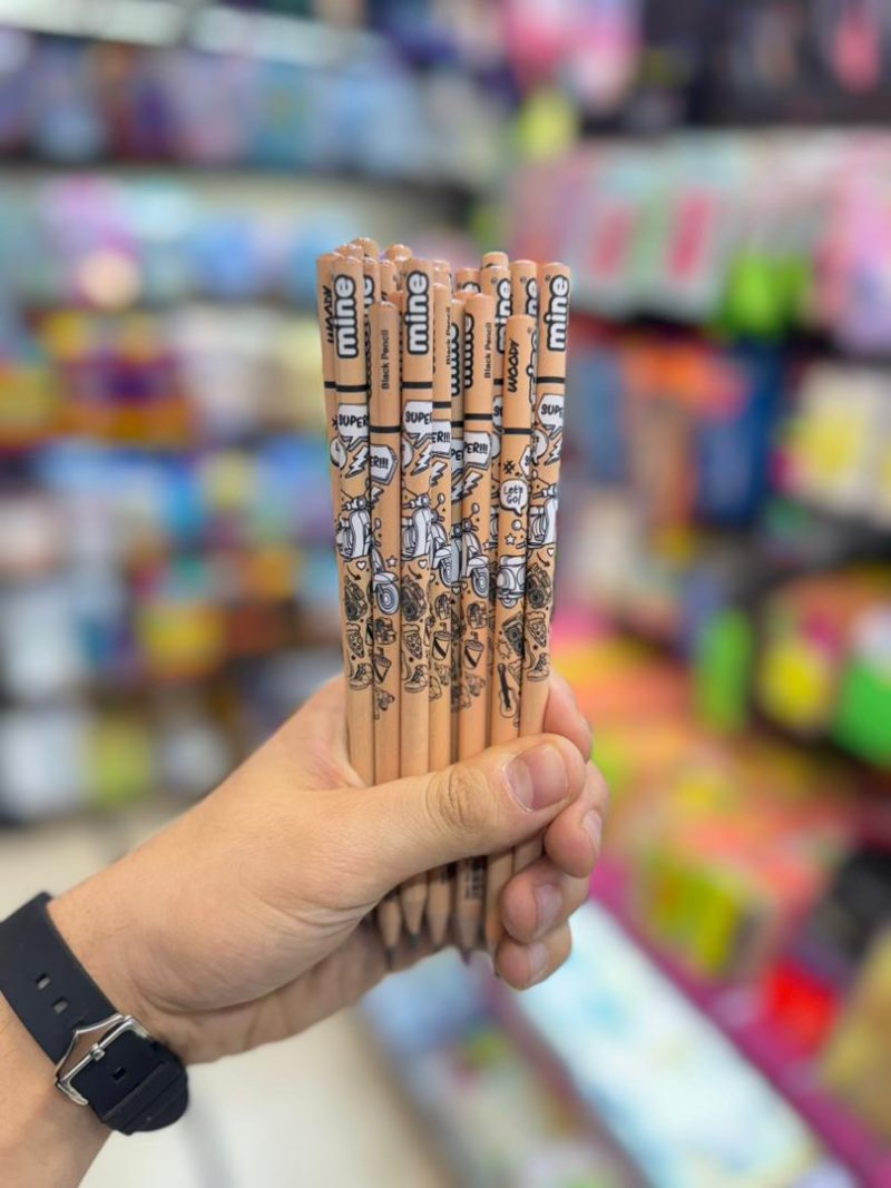 Round fantasy pencil of mine brand, wood design