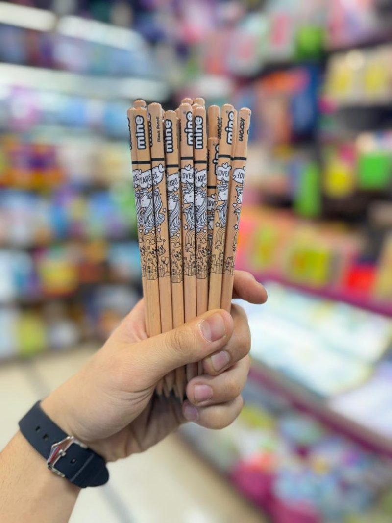 Round fantasy pencil of mine brand, wood design5