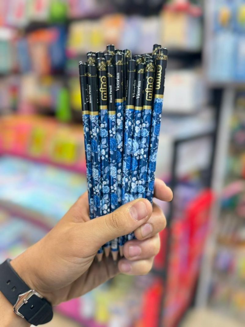 Round fantasy pencil of the mine brand with flower design5