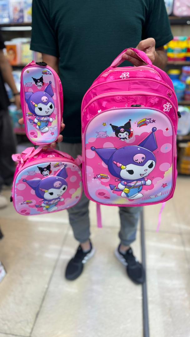 3-piece school bag with chrome lights2 خرید و قیمت کیف 3 تیکه چراغدار