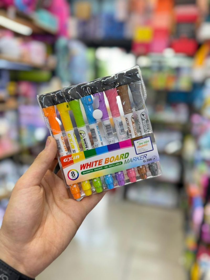 8-color white board marker with eraser