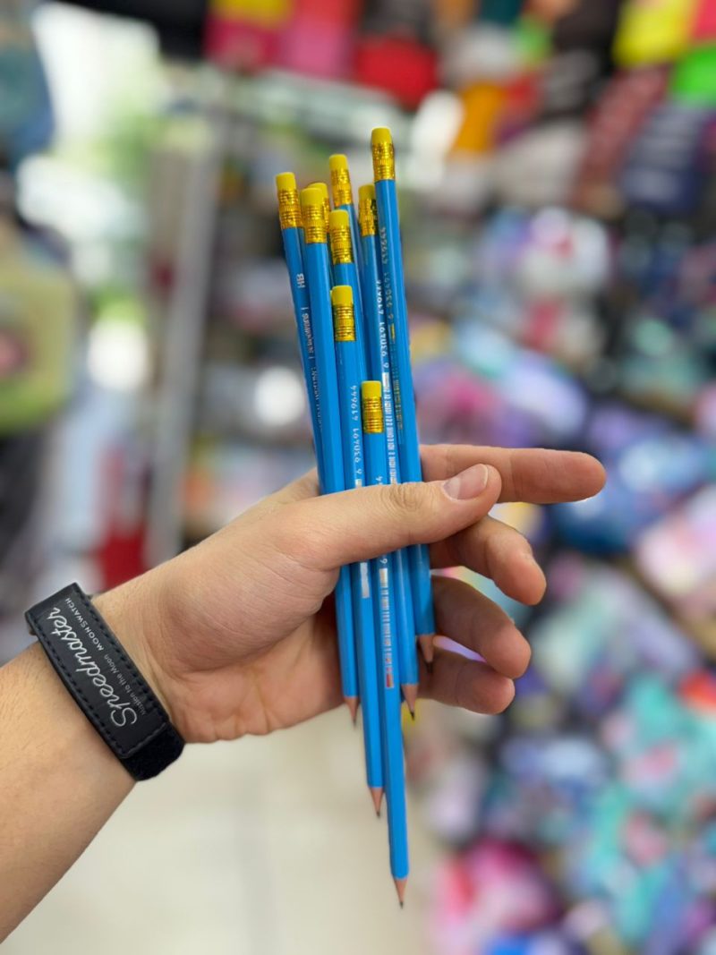 Black eraser pencil with school fans brand