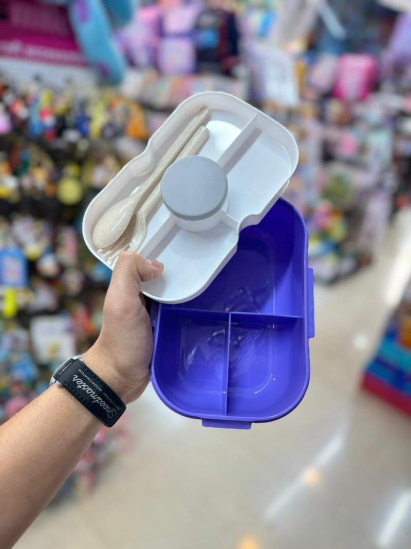 Plastic food container with spoon and fork5 قیمت ظرف غذا پلاستیکی